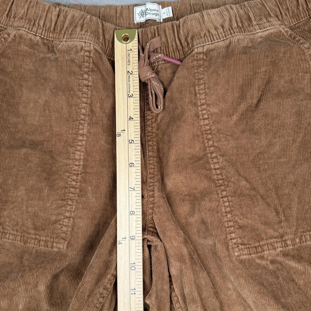 Alpine Design Pants Womens Medium Brown AD Hiking Corduroy Drawstring Outdoor